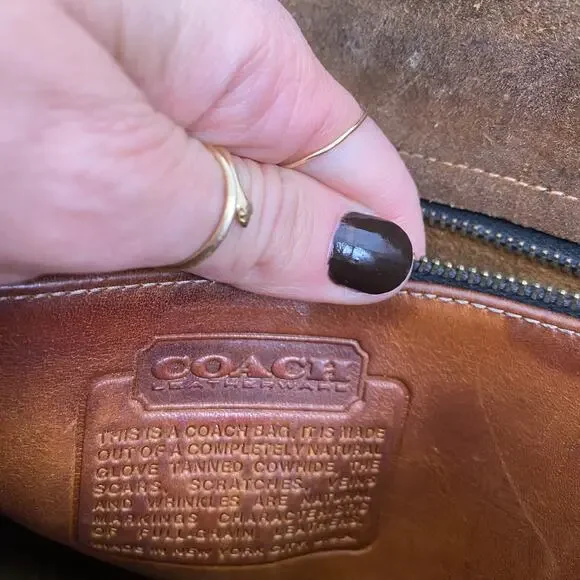 Vintage 1970's Coach Courier Pouch 8920 Leather Bag Brown - Picture 7 of 7